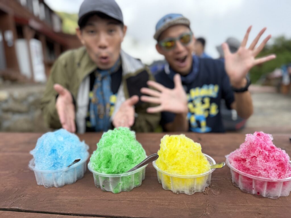 鏡平山荘のかき氷