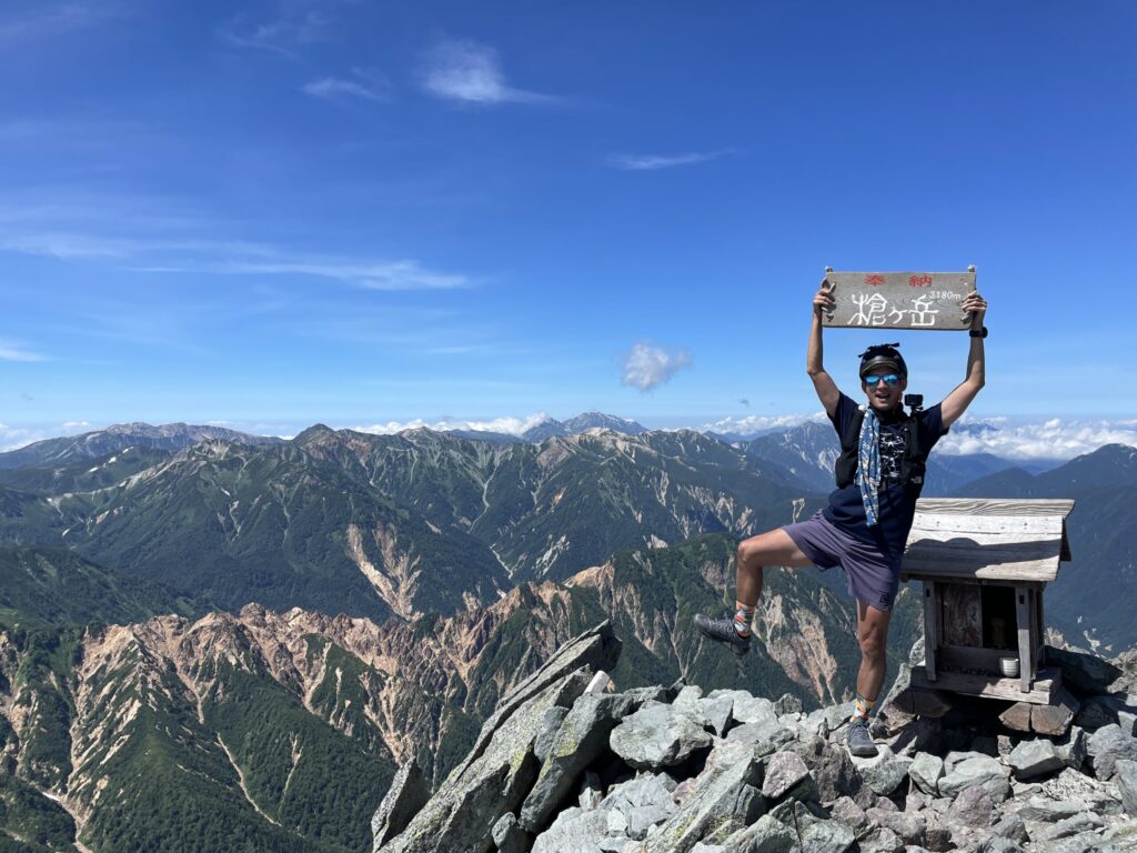 槍ヶ岳　イッチーポーズ