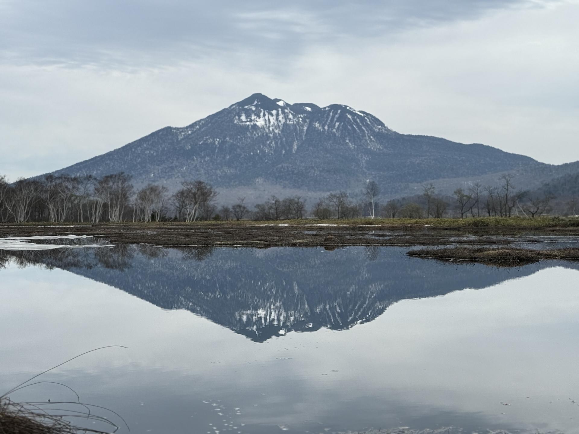尾瀬ヶ原 逆さ燧ヶ岳 完璧な水鏡 早朝 絶景