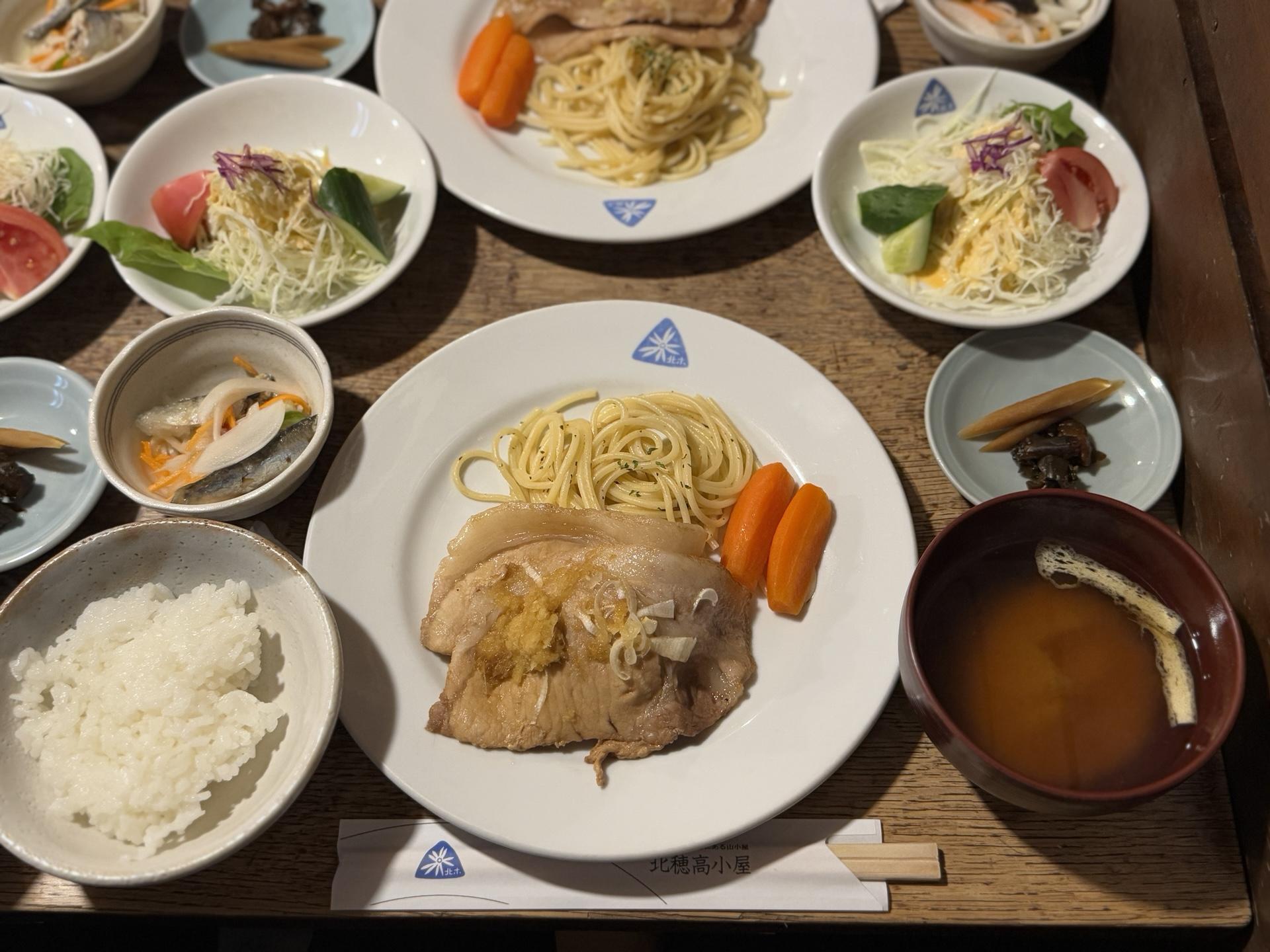 北穂高小屋 豚の生姜焼き