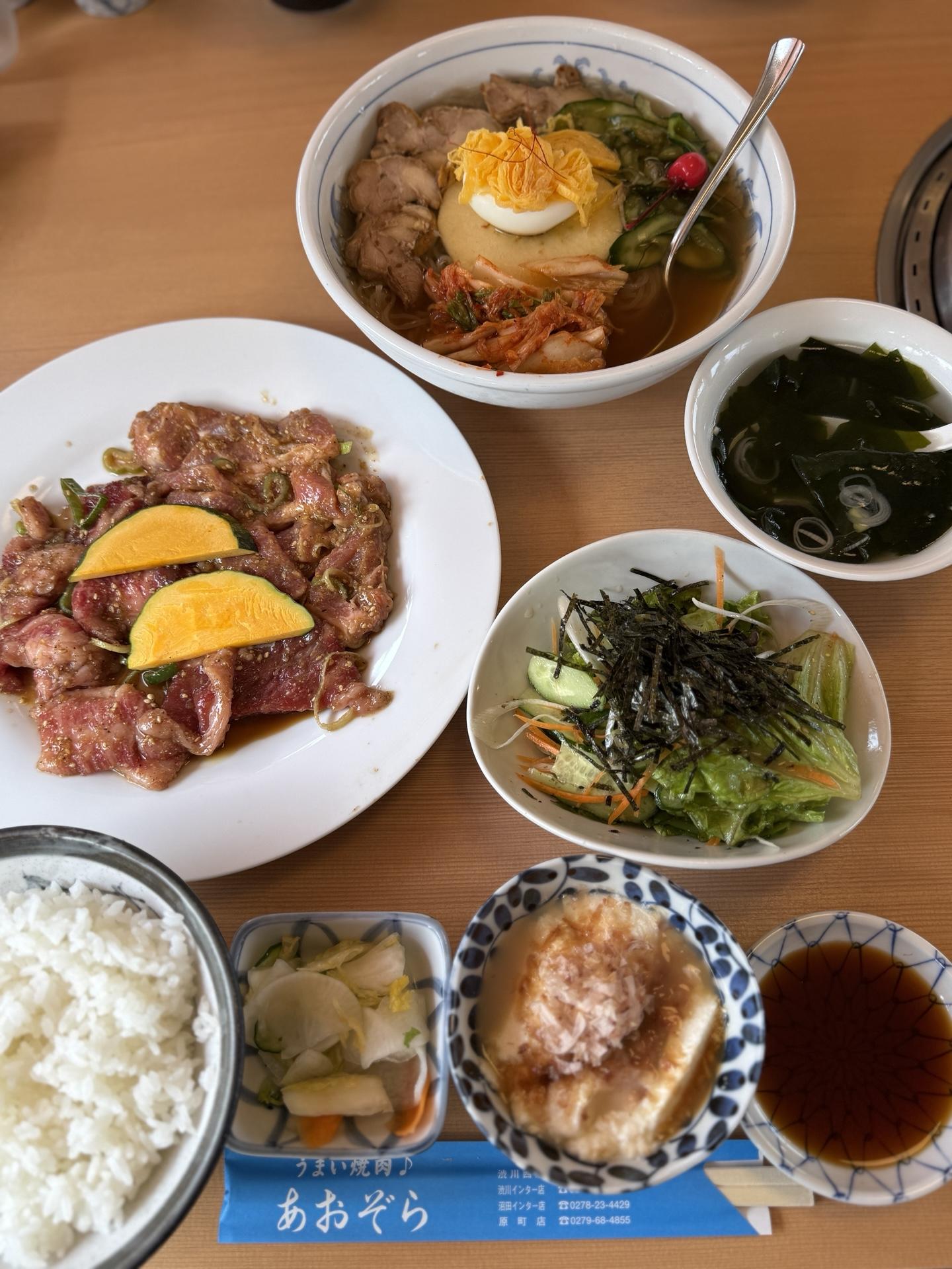 焼肉あおぞら 群馬 上州定食 下山後グルメ