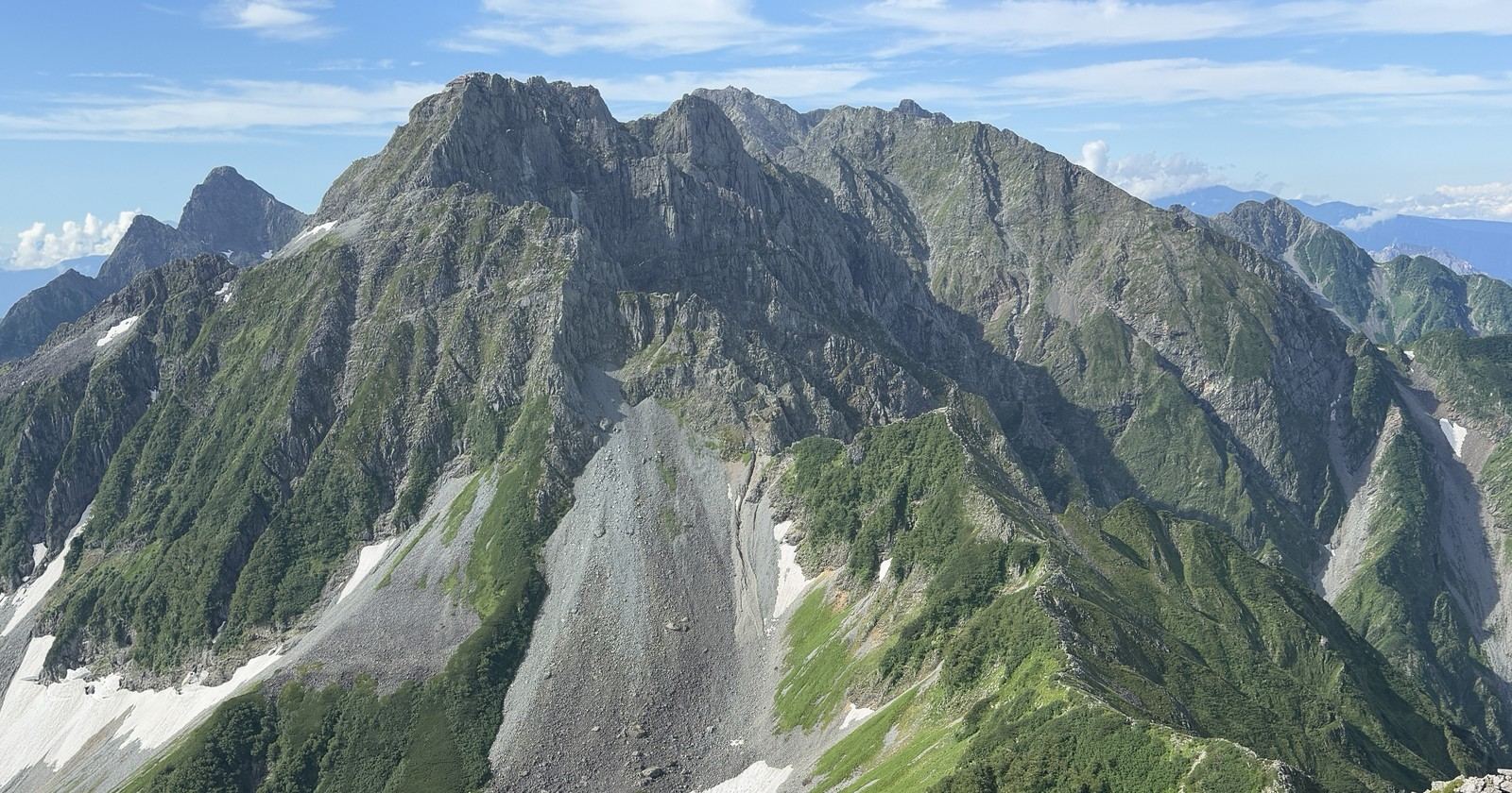 大キレットの稜線（槍ヶ岳〜北穂高岳）の壮大な眺め