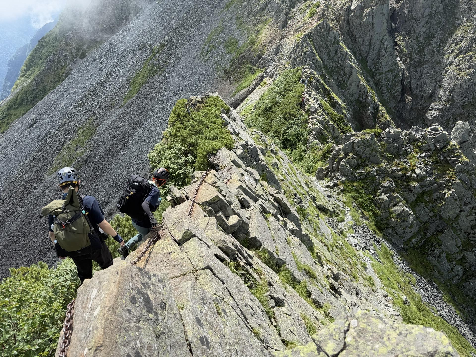 大キレット 太い鎖