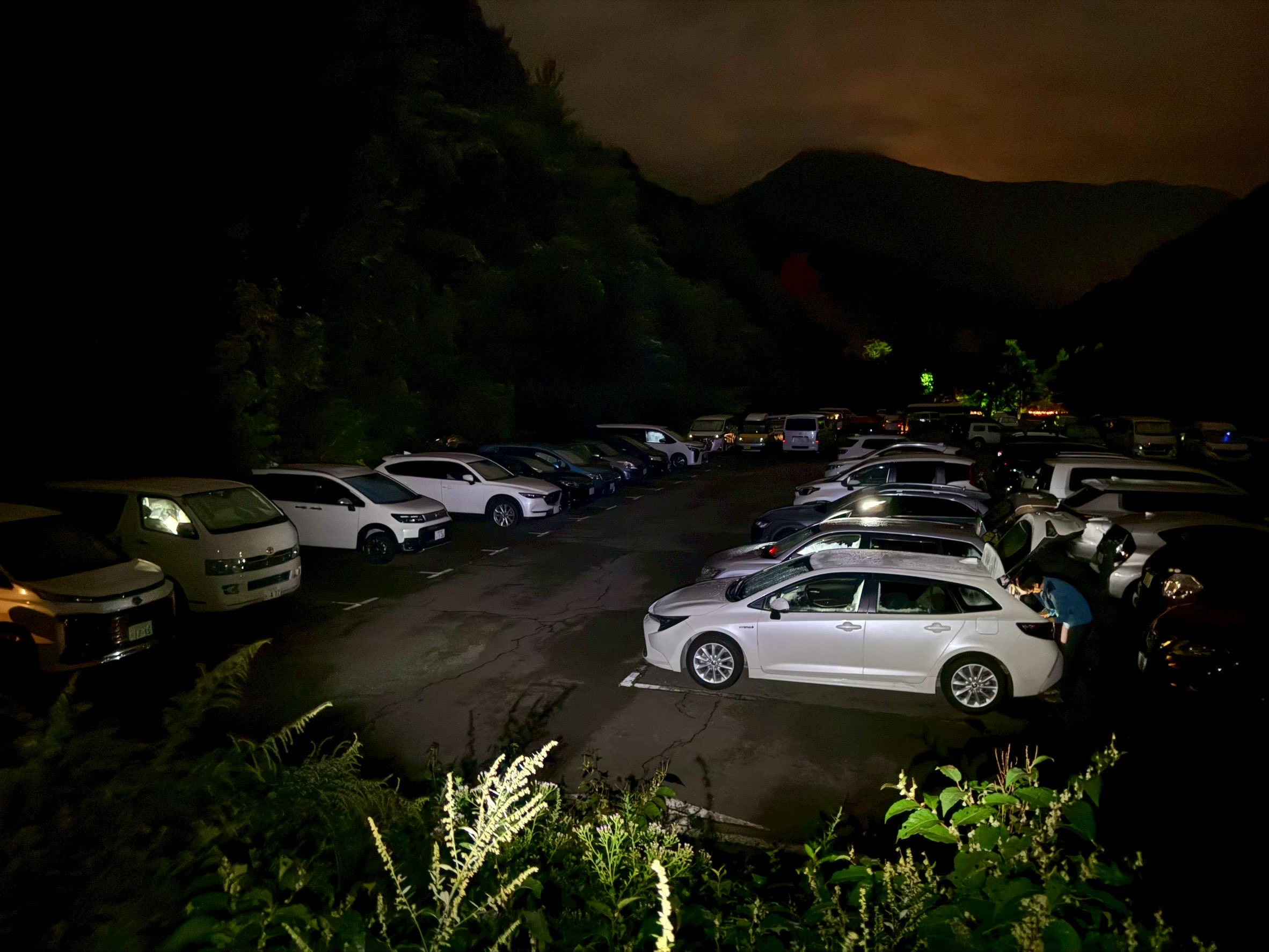 夜の新穂高第3駐車場