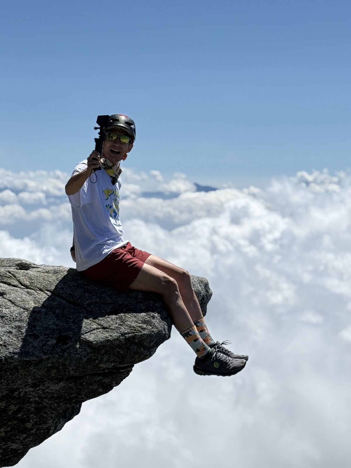 登山スタイル トレランシューズと脛丈ソックス