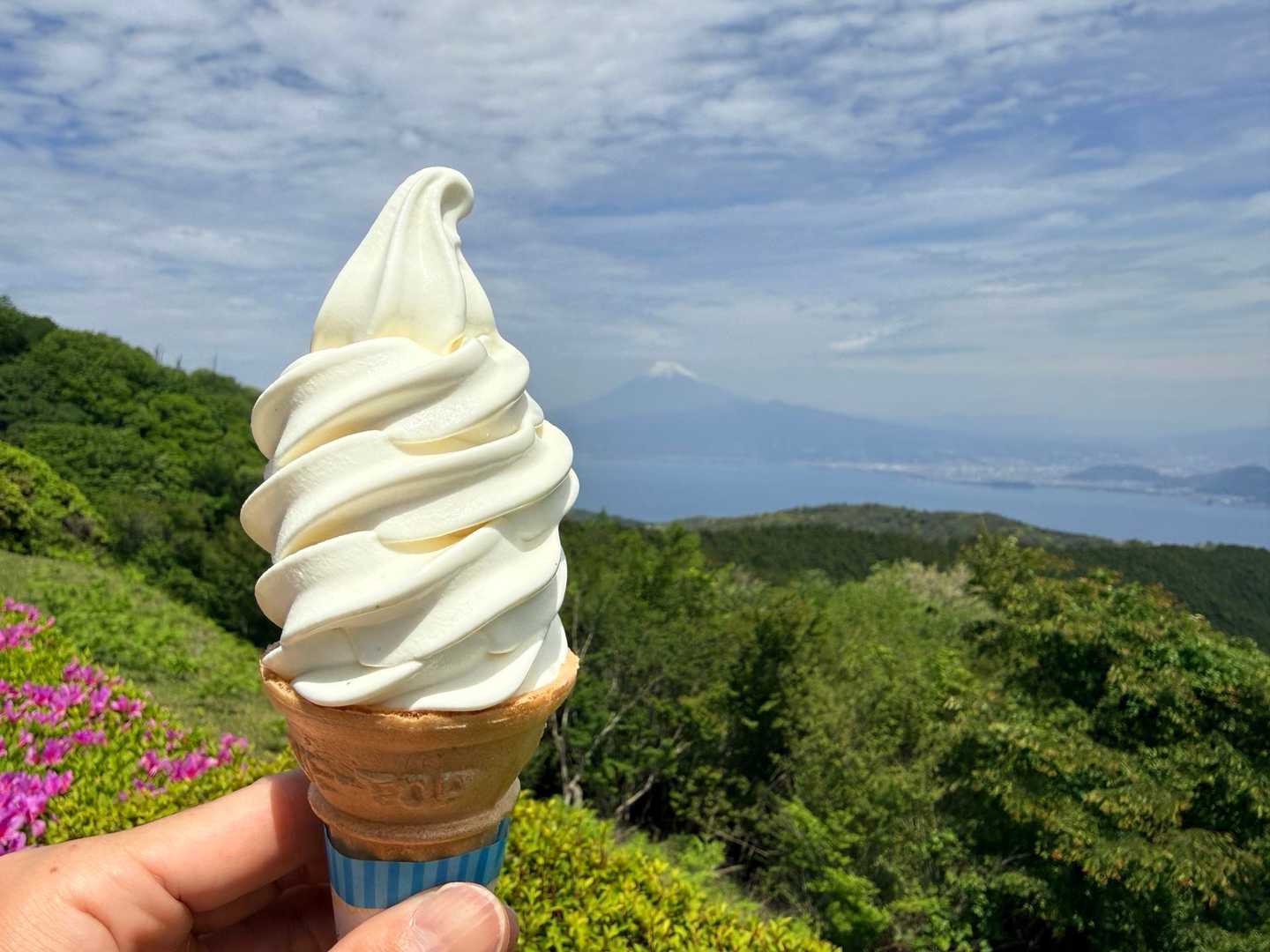 黒米ソフト400円と富士山