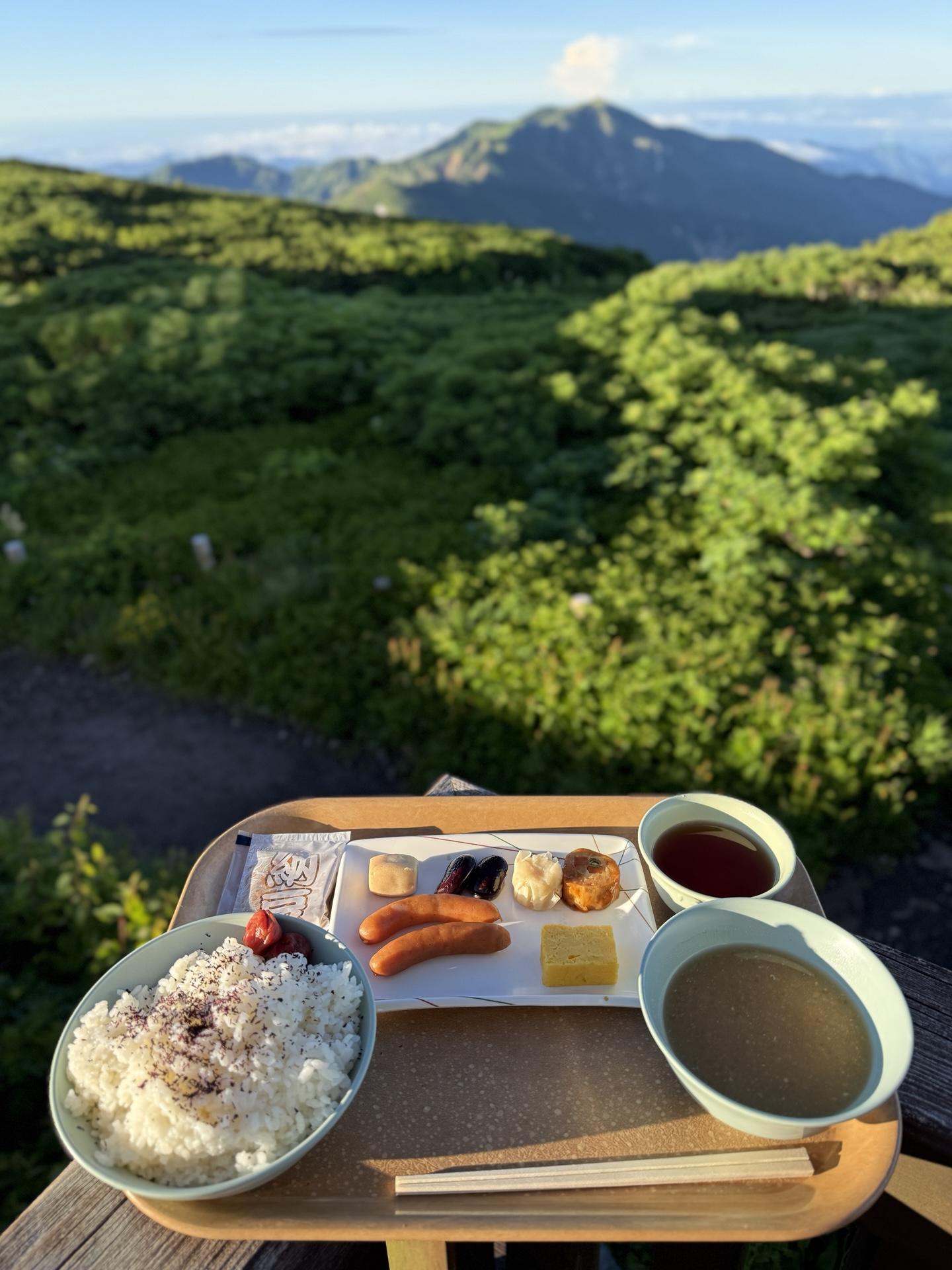 白山室堂 朝食 山小屋の朝ごはん
