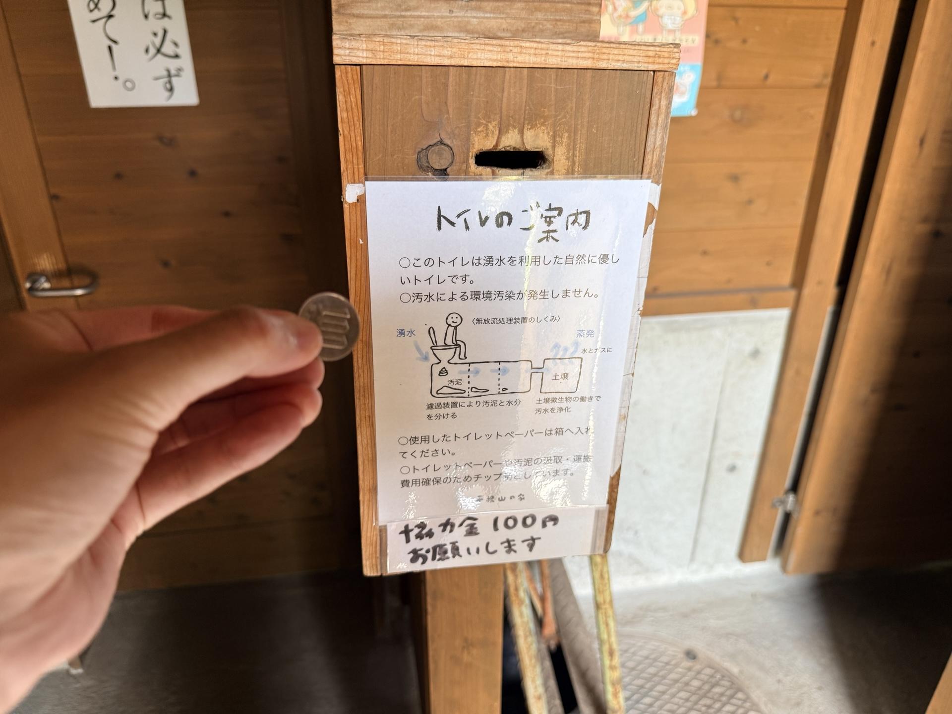 平標山 トイレは1回100円