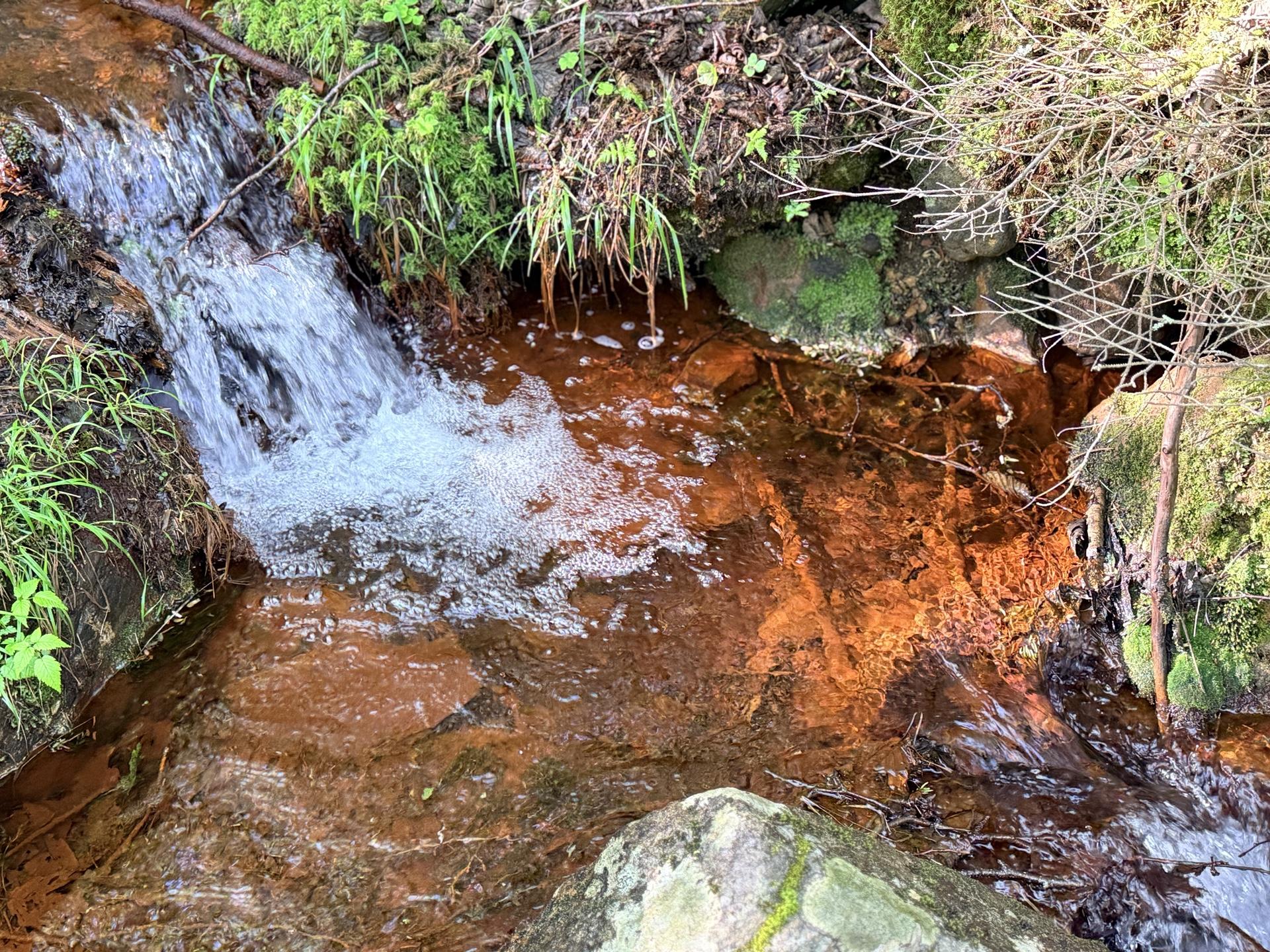 赤岳 北沢の橋と赤い沢