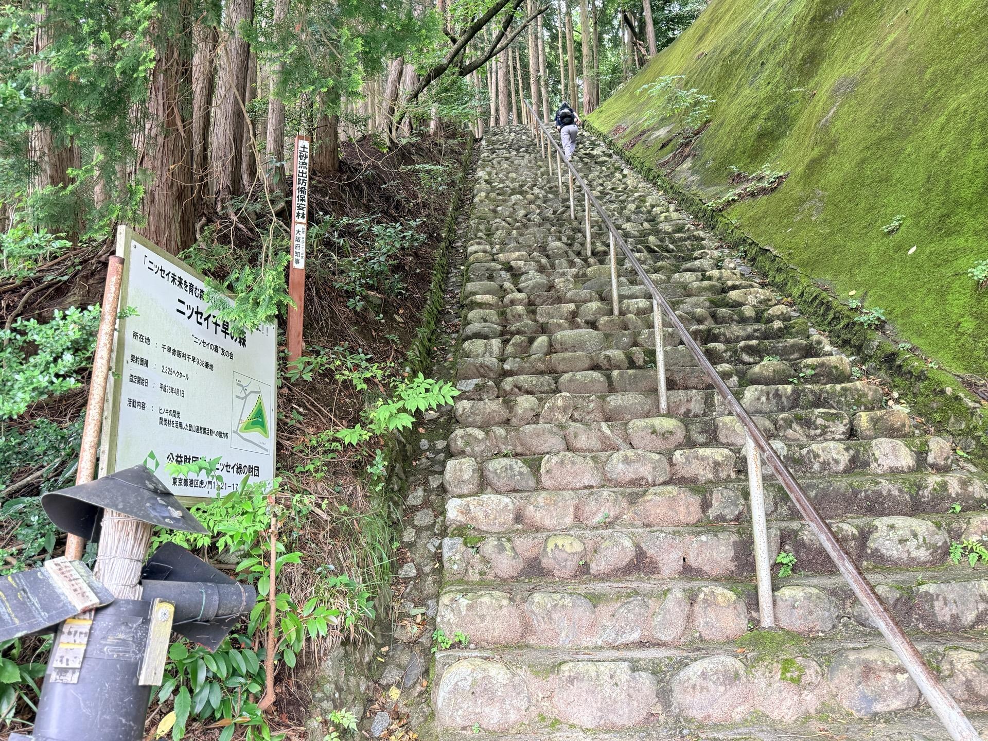 金剛山 いきなり階段