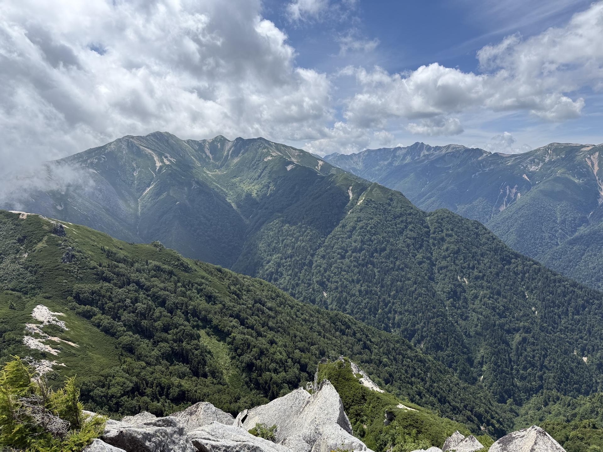 烏帽子岳 山頂からの展望 水晶岳