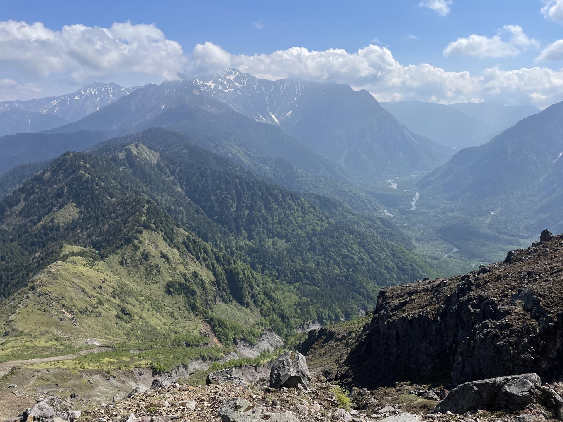 焼岳から穂高連峰 上高地