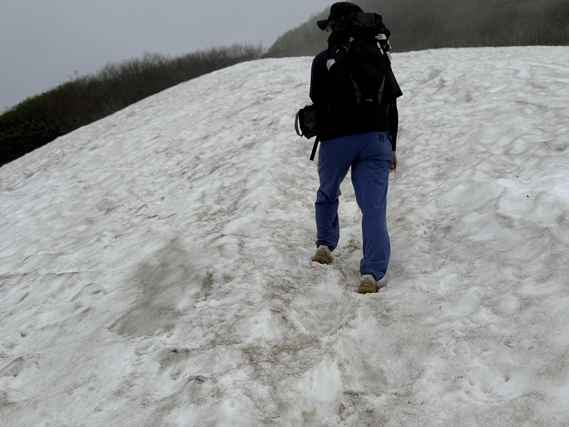 火打山 チェーンスパイクは持参しましたが、ステップのおかげで使わずに歩けました。