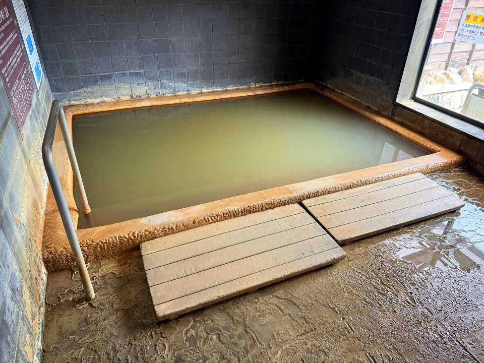 長湯温泉 かじか庵 内湯 源泉掛け流し 茶褐色の炭酸泉 底入れ底出し方式
