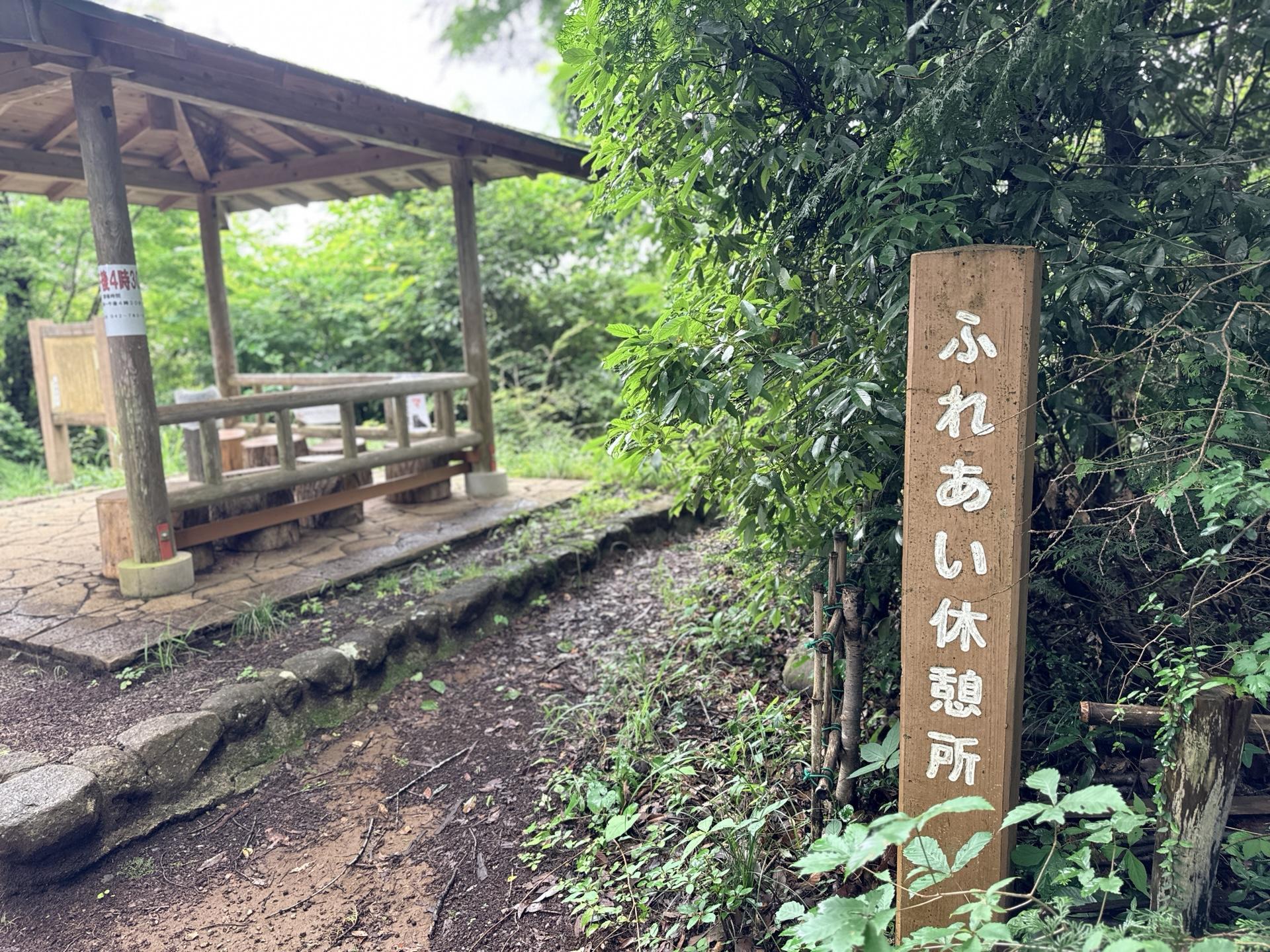南高尾 階段を登り切ると東屋（ふれあい休憩所）