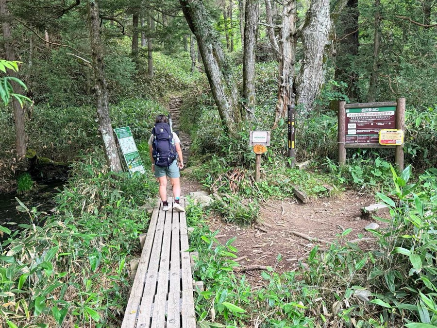 岳沢の登山口
