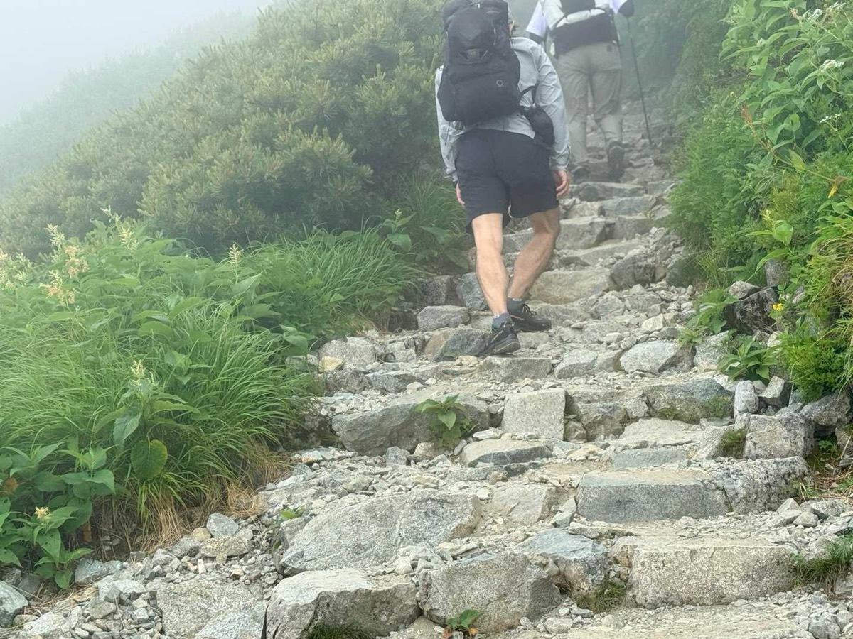 立山 雷鳥坂 石段が出てきました 2026年7月25日11:16