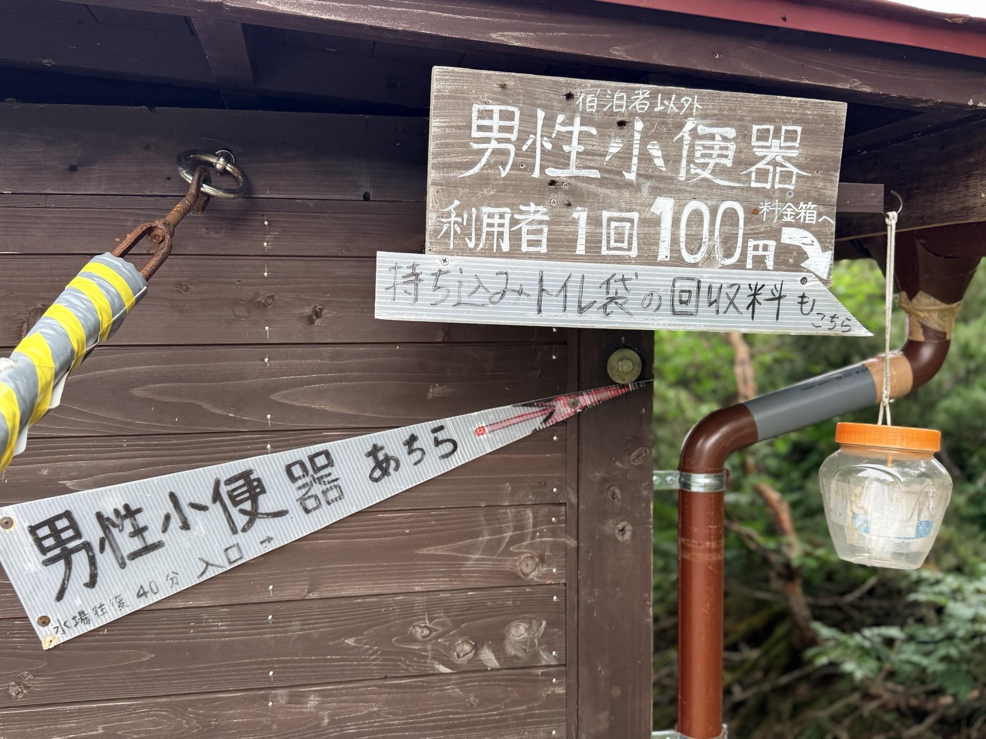 女性の小は携帯トイレを使用するが、男性の小はかなり開放的な場所で実施する
