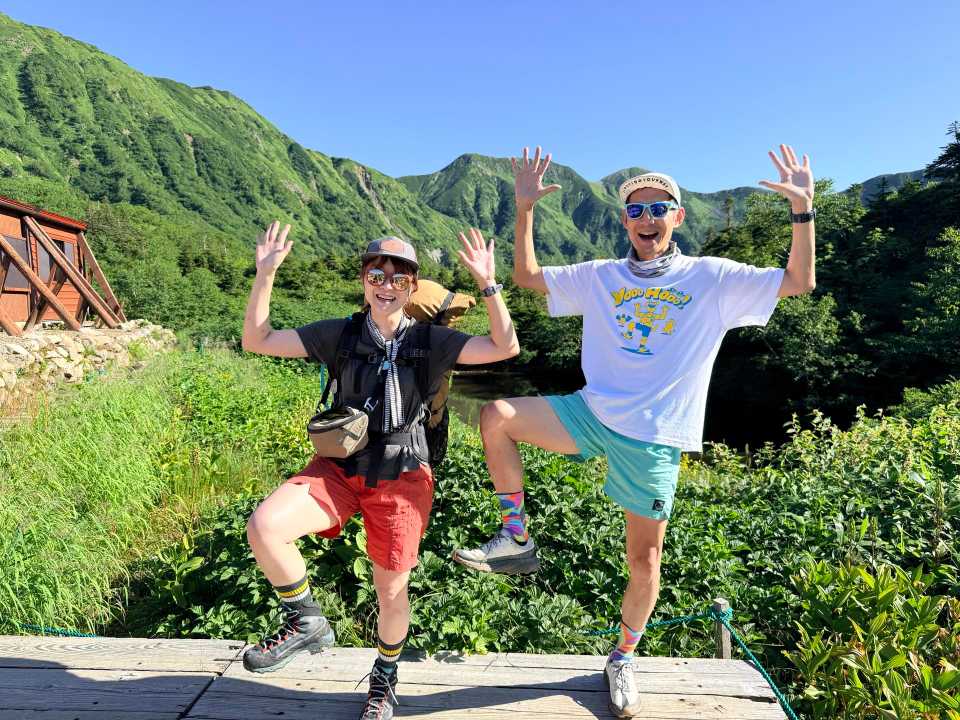鏡平山荘で再会したYouTuberのレイちゃん