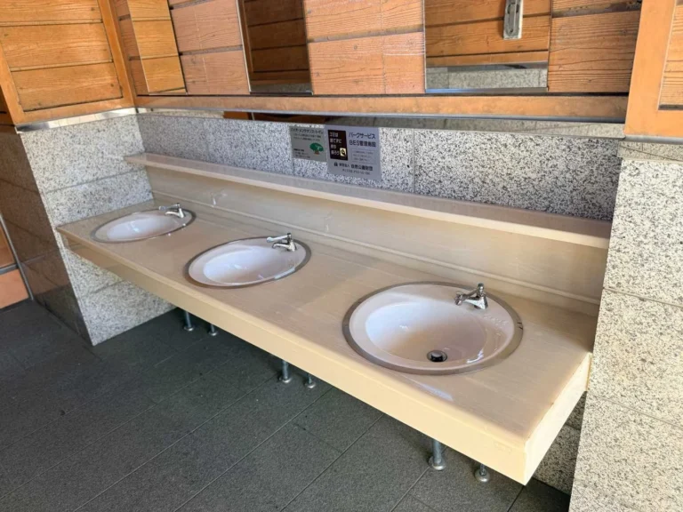 浄土平駐車場の公衆トイレ内の手洗い