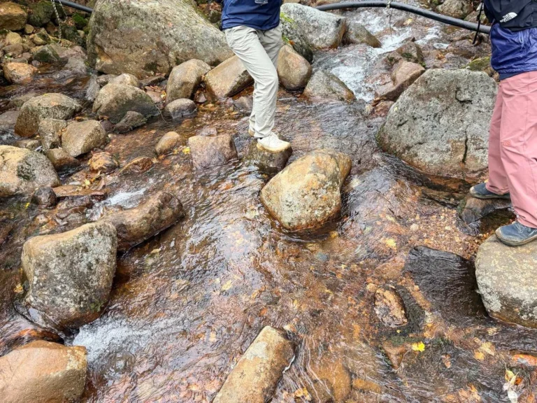 栗駒山・須川コースと産沼コース ここは大きな渡渉ポイント