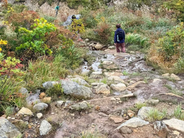 栗駒山・須川コースと産沼コース もう少し進むと苔花台に戻れる