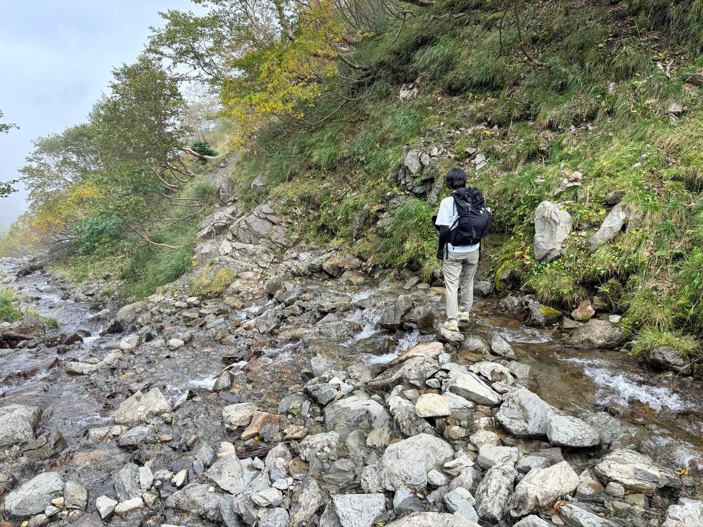 仙丈ヶ岳・北沢峠ルートの雨のあとは水量が増す渡渉箇所（2026年9月）