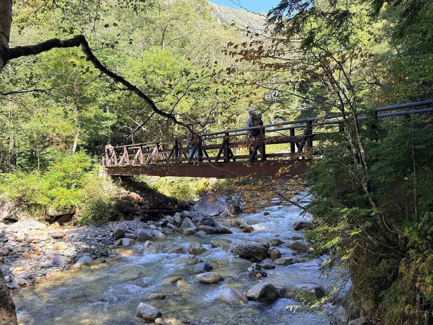 槍ヶ岳への山行で撮影した槍沢の橋