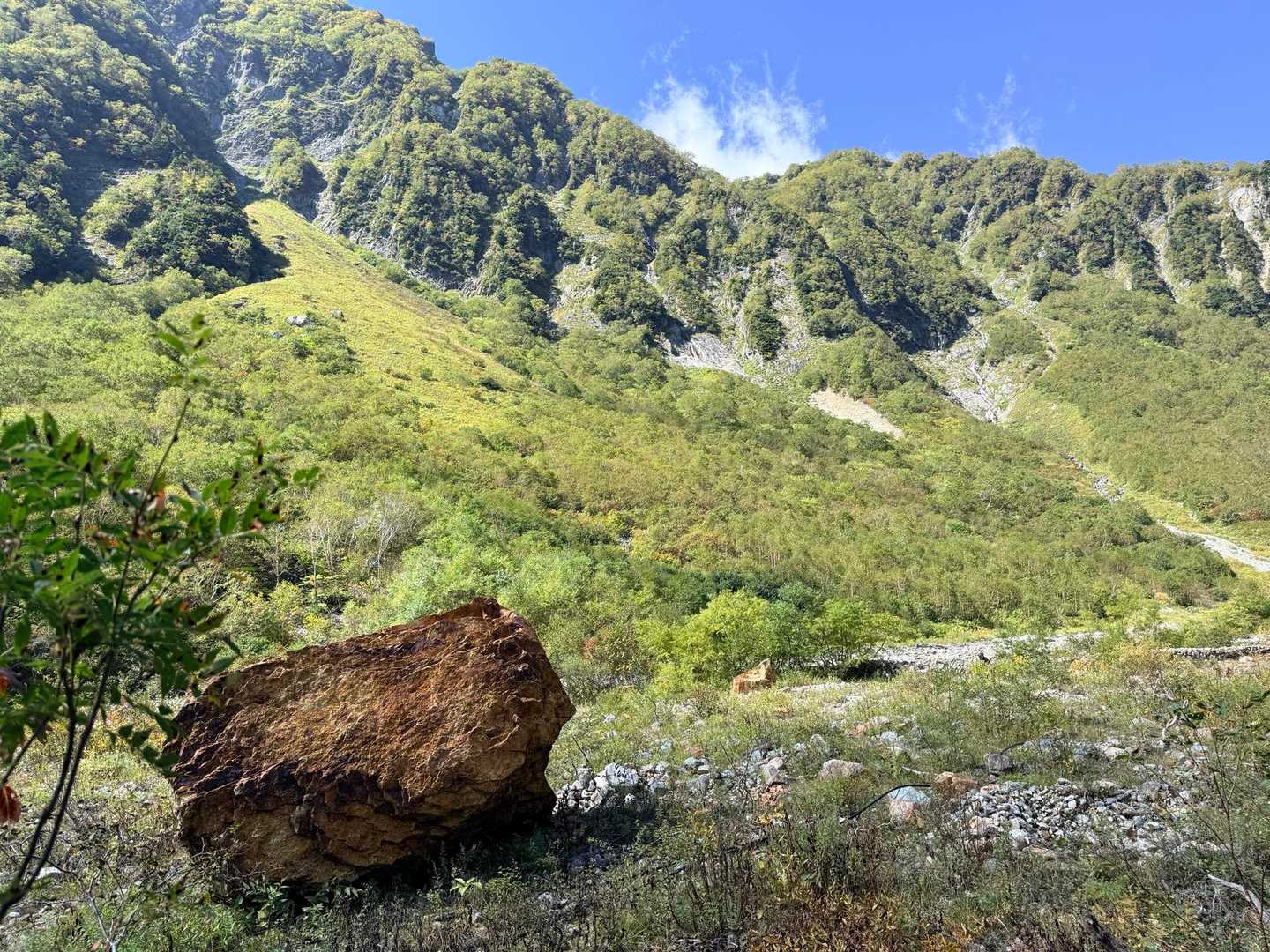 槍ヶ岳への山行で撮影したババ平の巨石