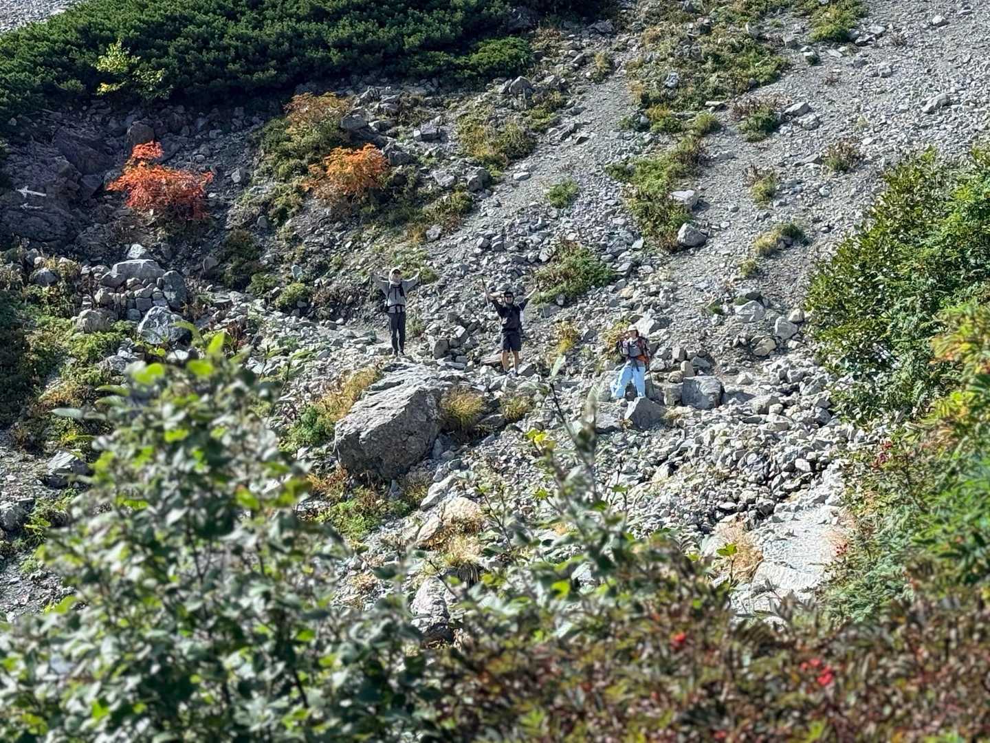 槍ヶ岳への山行で撮影したグリーンバンド手前