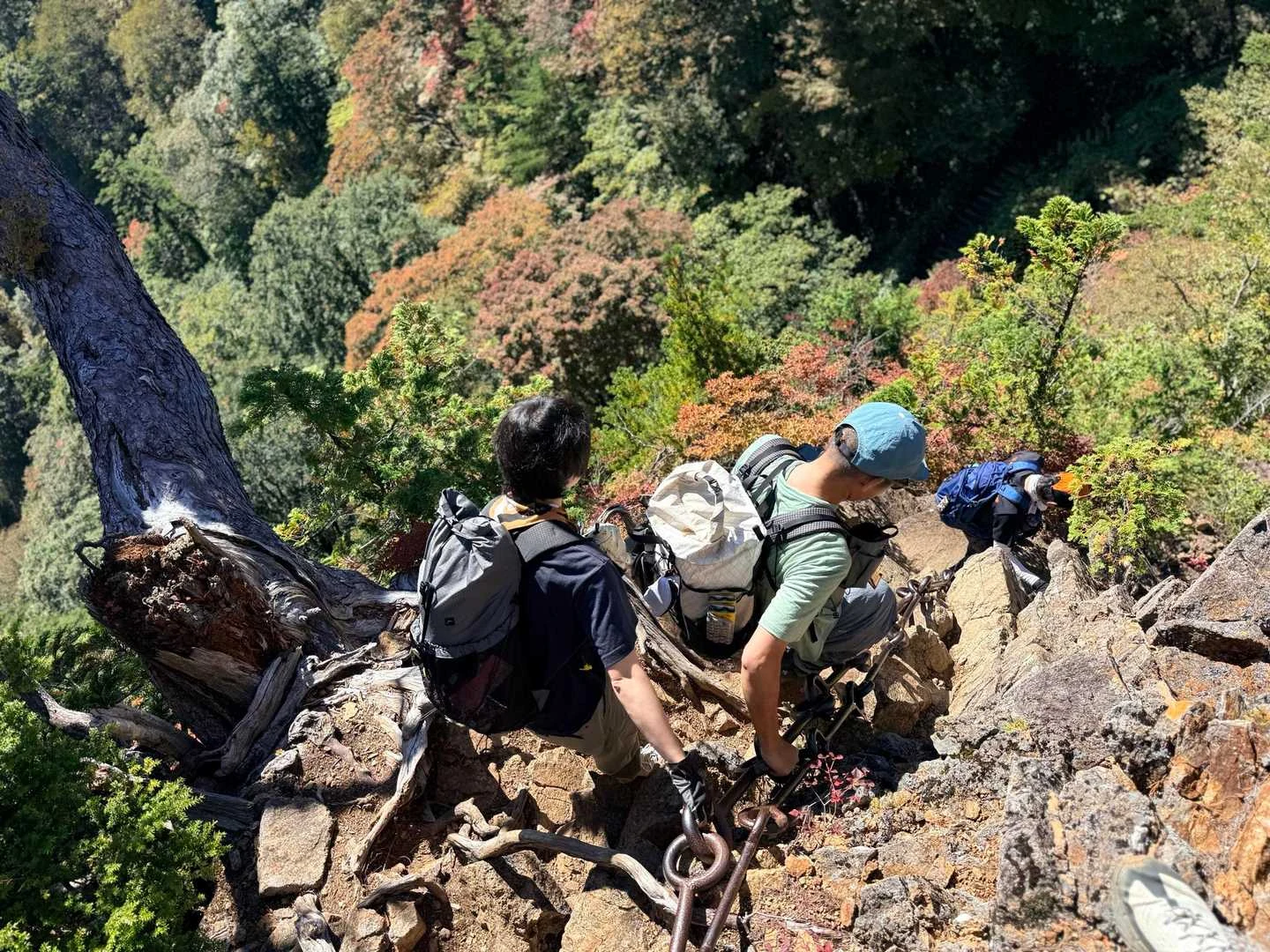 石鎚山・成就社ルート｜試しの鎖の下り