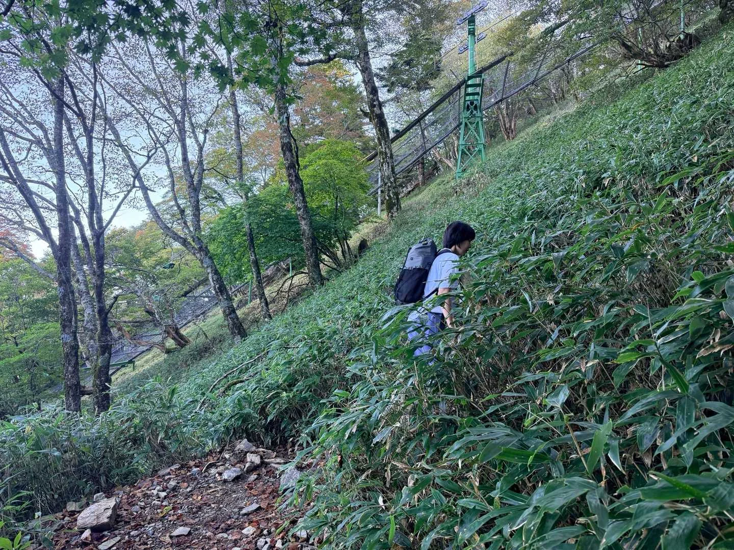 徳島県の剣山・次郎笈登山|斜面を上がるリフト